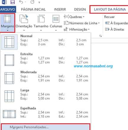 Formatando Margens