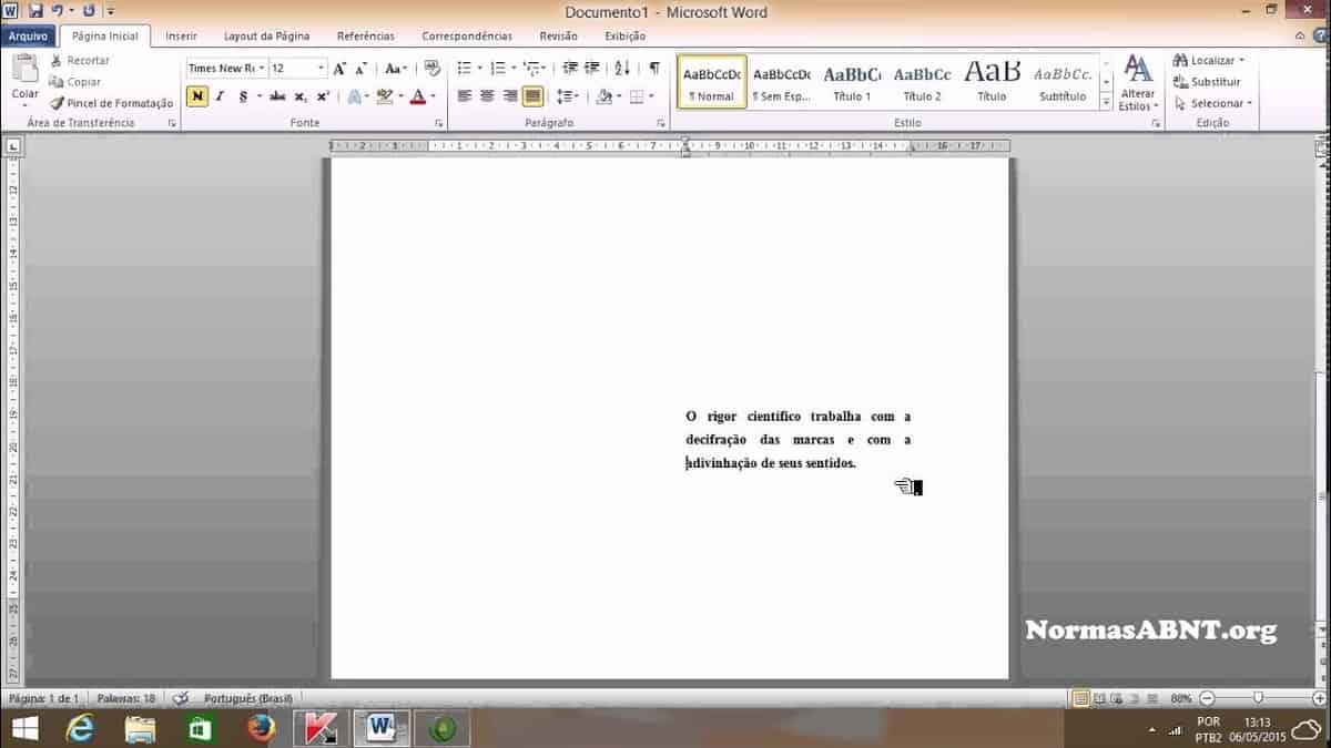 exemplo de epígrafe em word