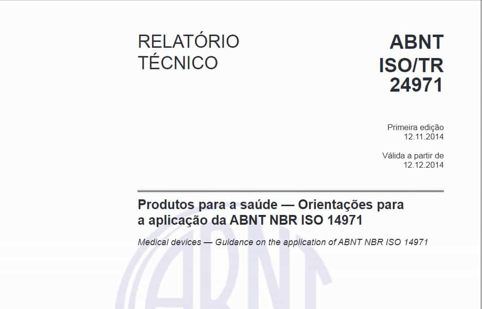 ABNT NBR ISO TR 24971