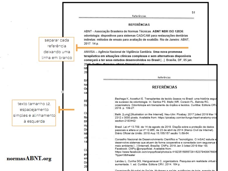 formatação referência abnt