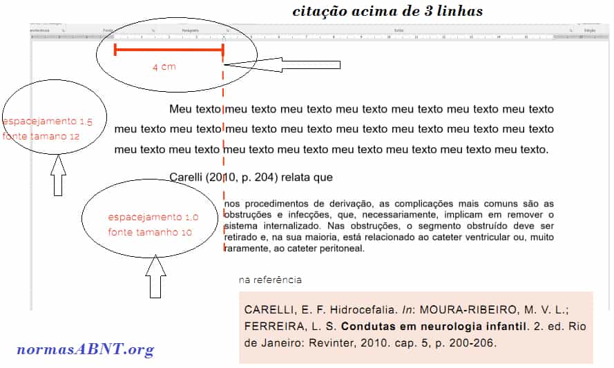 citação acima de 3 linhas