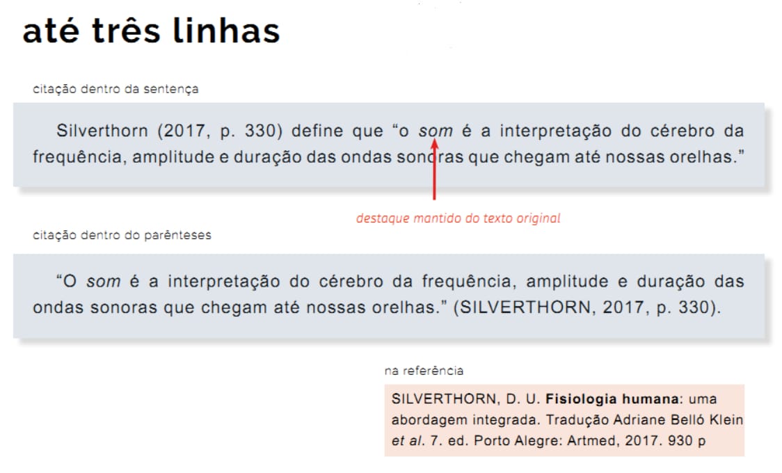 Com até três linhas (citação direta curta)