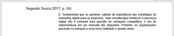 Citação direta exemplo 1