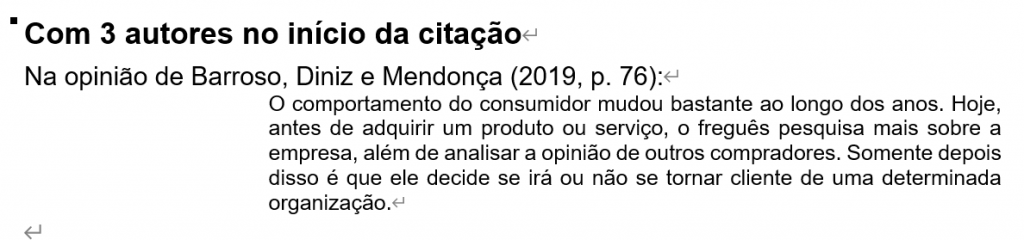 Com 3 autores no início da citação