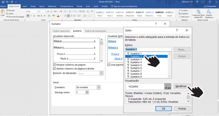 Passo a passo como inserir o sumário automático no Word