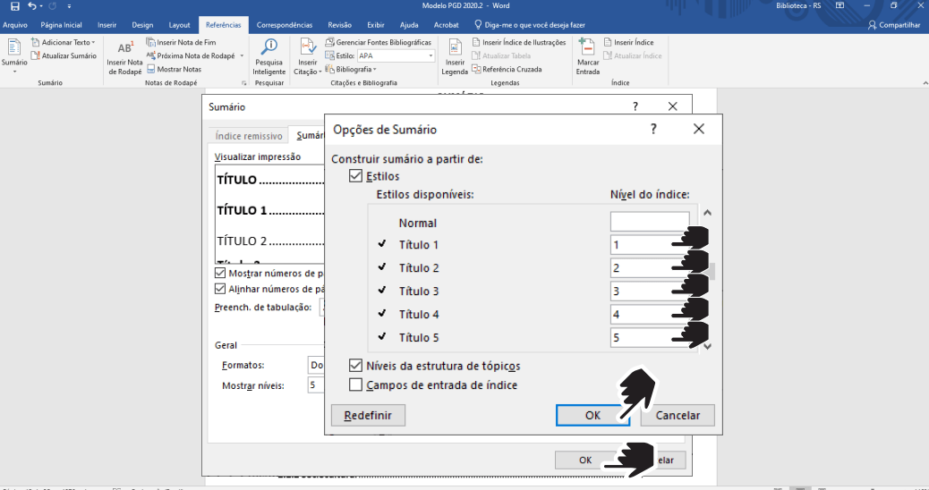Passo a passo como inserir o sumário automático no Word