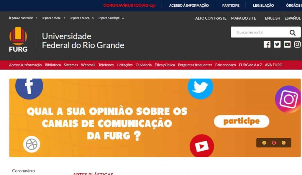 website Universidade Federal do Rio Grande