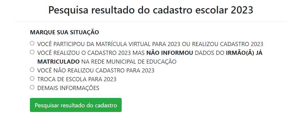 consultar resultado do cadastro escolar Belo Horizonte 2024