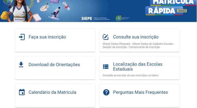 Matrícula Pernambuco 2023 – matrícula rápida, calendário confirmado, inscrição digital