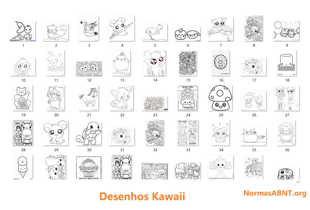 Desenhos Kawaii para Colorir