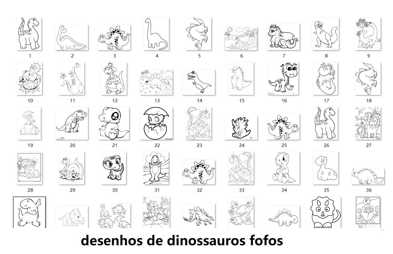 50 Desenhos de dinossauro para colorir - Imagens para imprimir e colorir
