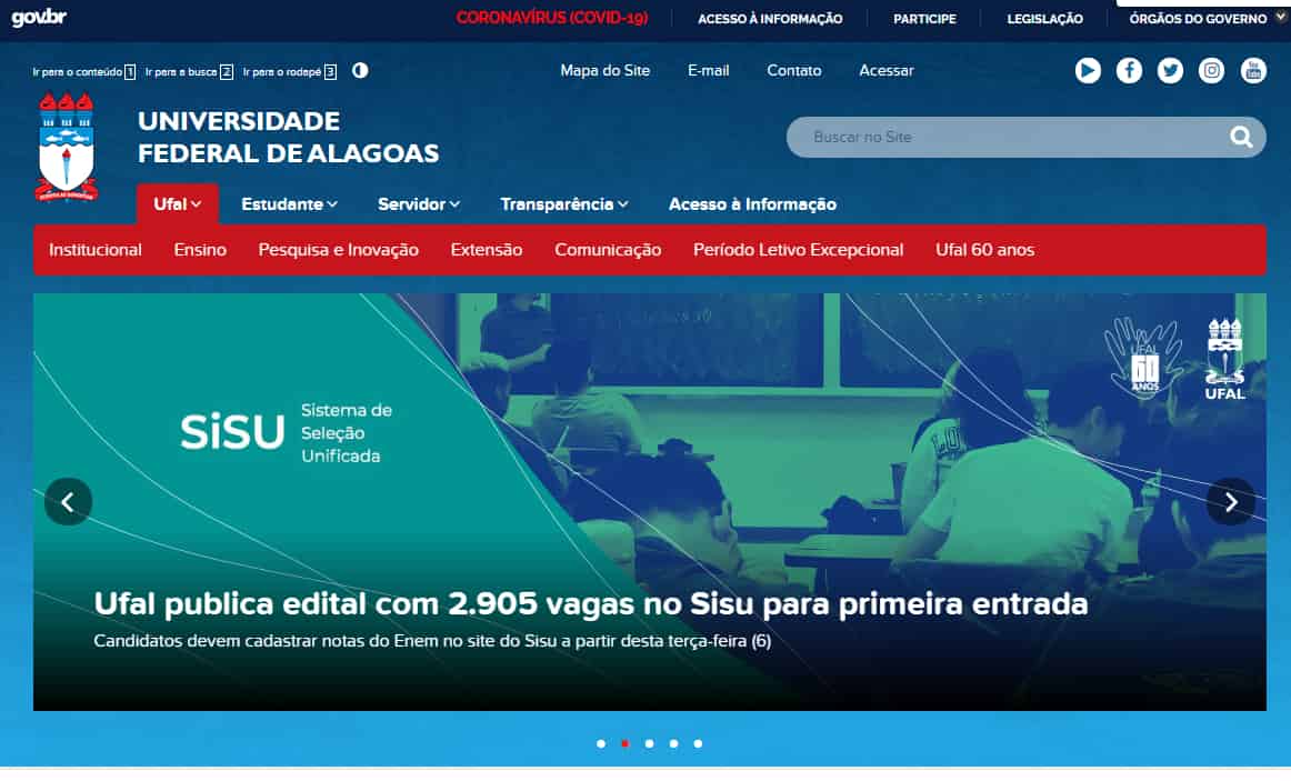 site da instituição