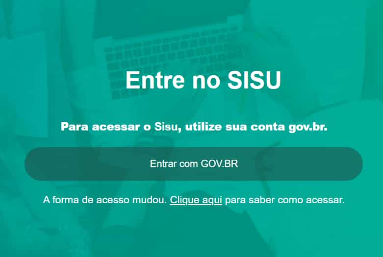 entre no sisu com conta gov br