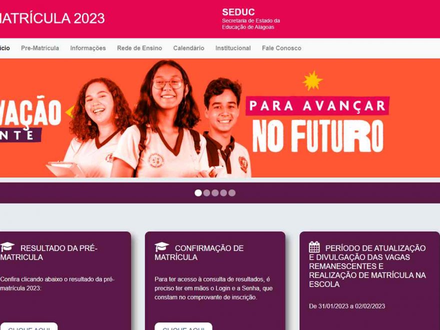 Matrícula online 2024 para Alagoas