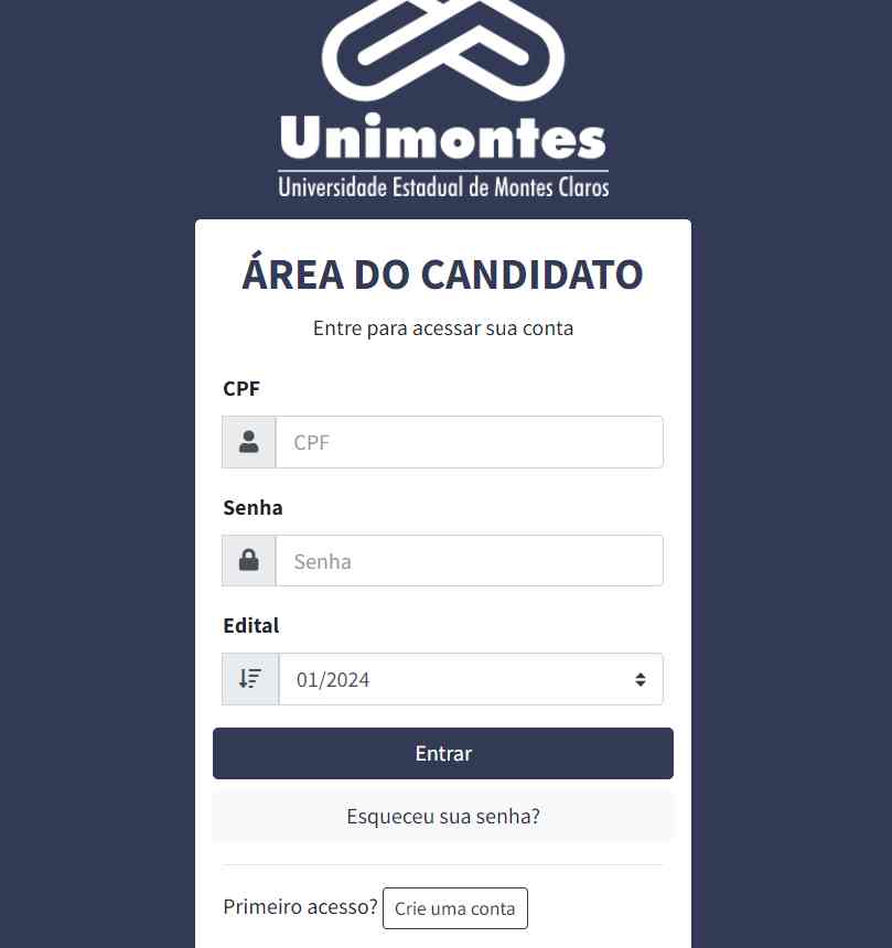 Inscrições para Vestibular Unimontes 2024