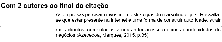 Com 2 autores ao final da citação