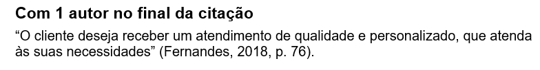 Com 1 autor no final da citação