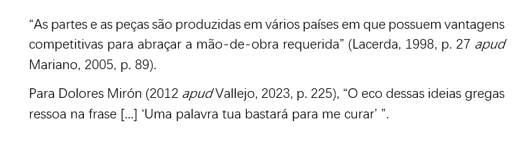 exemplo e modelo de Citação de citação