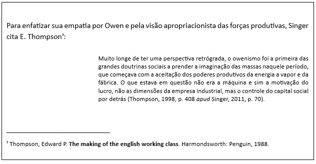 segundo exemplo e modelo de Citação de citação