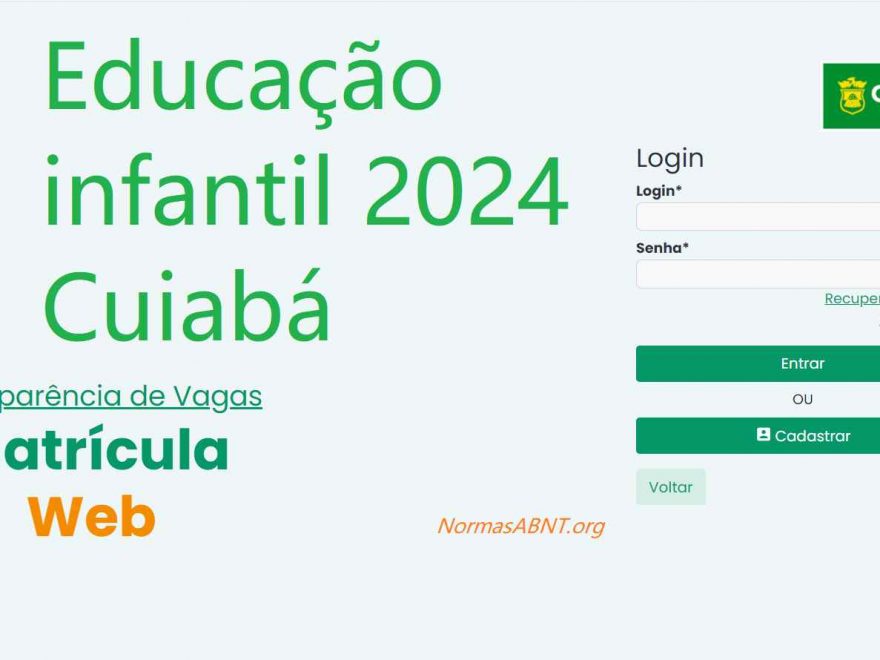 Pré-matrícula 2024 Cuiabá para creches e pré-escolas