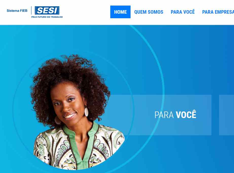 site SESI Bahia para inscrição na EJA