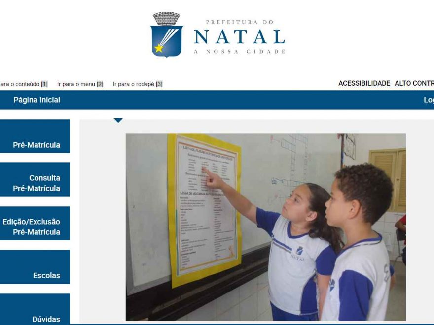 Matrículas 2024 para rede municipal em Natal, calendário, pré-matrícula online