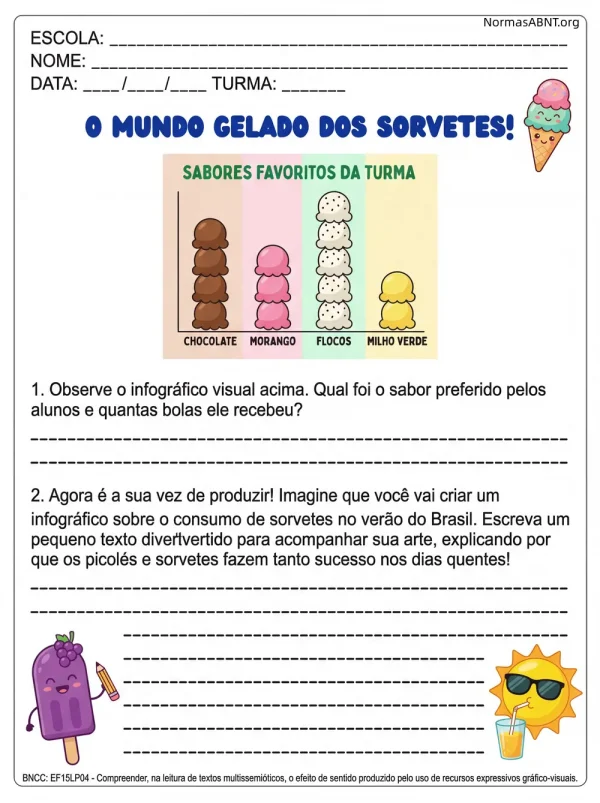 atividades de língua portuguesa, produção de texto para 3 ano do EF