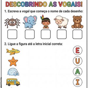 atividade lúdica para descobrindo as vogais