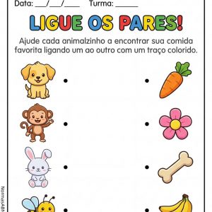 atividades ligue os pares para educação infantil
