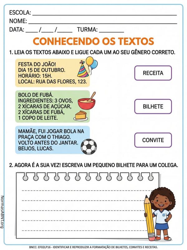 Interpretação do texto, 2º ano EF