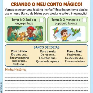 atividade para escrever e criar seu conto mágico