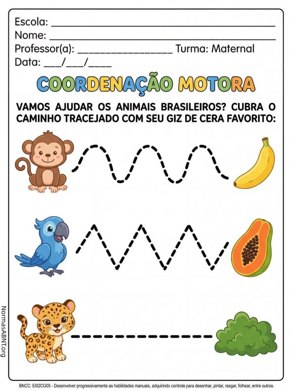 coordenação motora, atividade para educação infantil, cubra o caminho tracejado