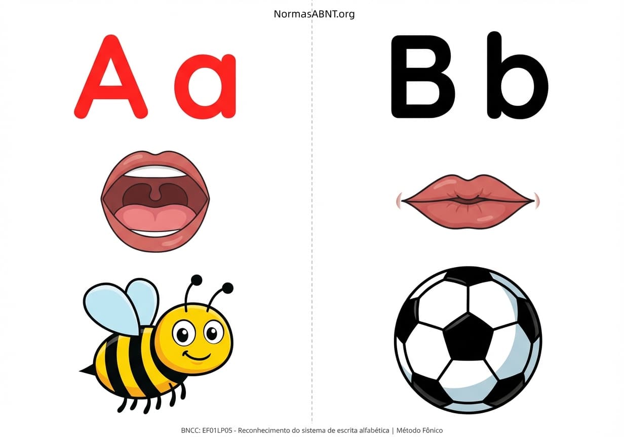 Flashcards para cortar: alfabeto fônico, cartaz com boquinha, 26 letras