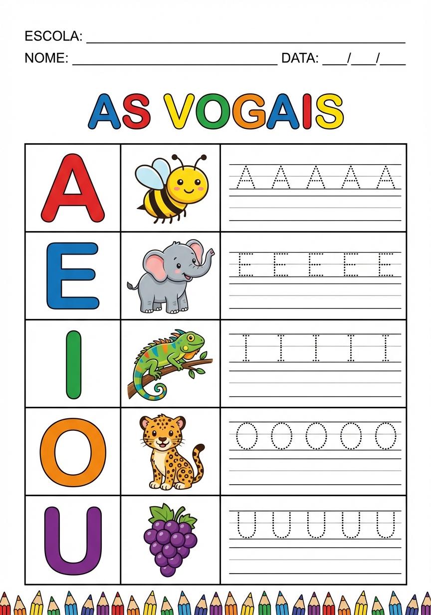 Atividades com as vogais – edu. infantil & EF