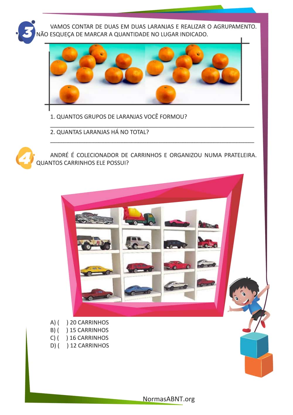 Atividades de SEQUÊNCIA DIDÁTICA – NÚMEROS - Habilidade - EF01MA02- Folha 2