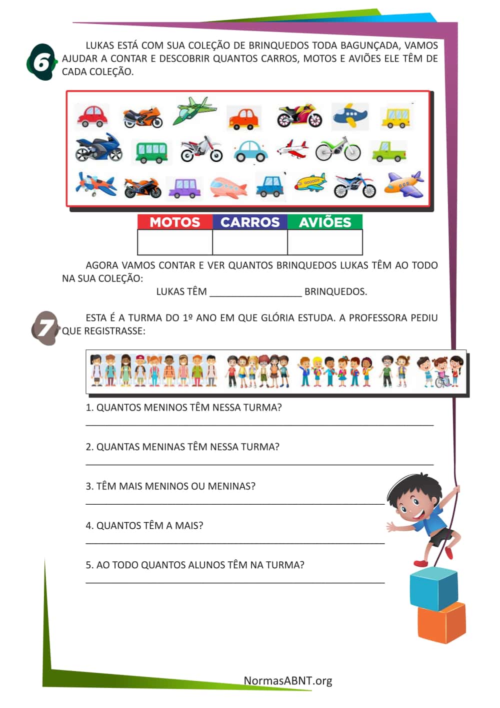 atividades sobre SEQUÊNCIA DIDÁTICA – NÚMEROS EF01MA03 - folha 3