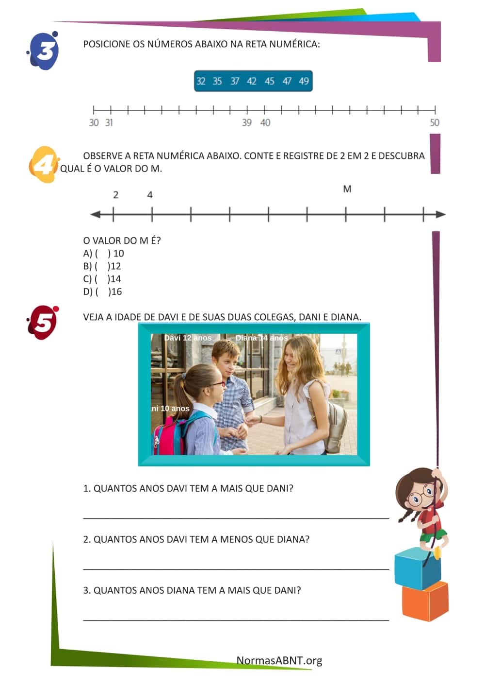 atividades Comparar números naturais de até duas ordens - folha 2