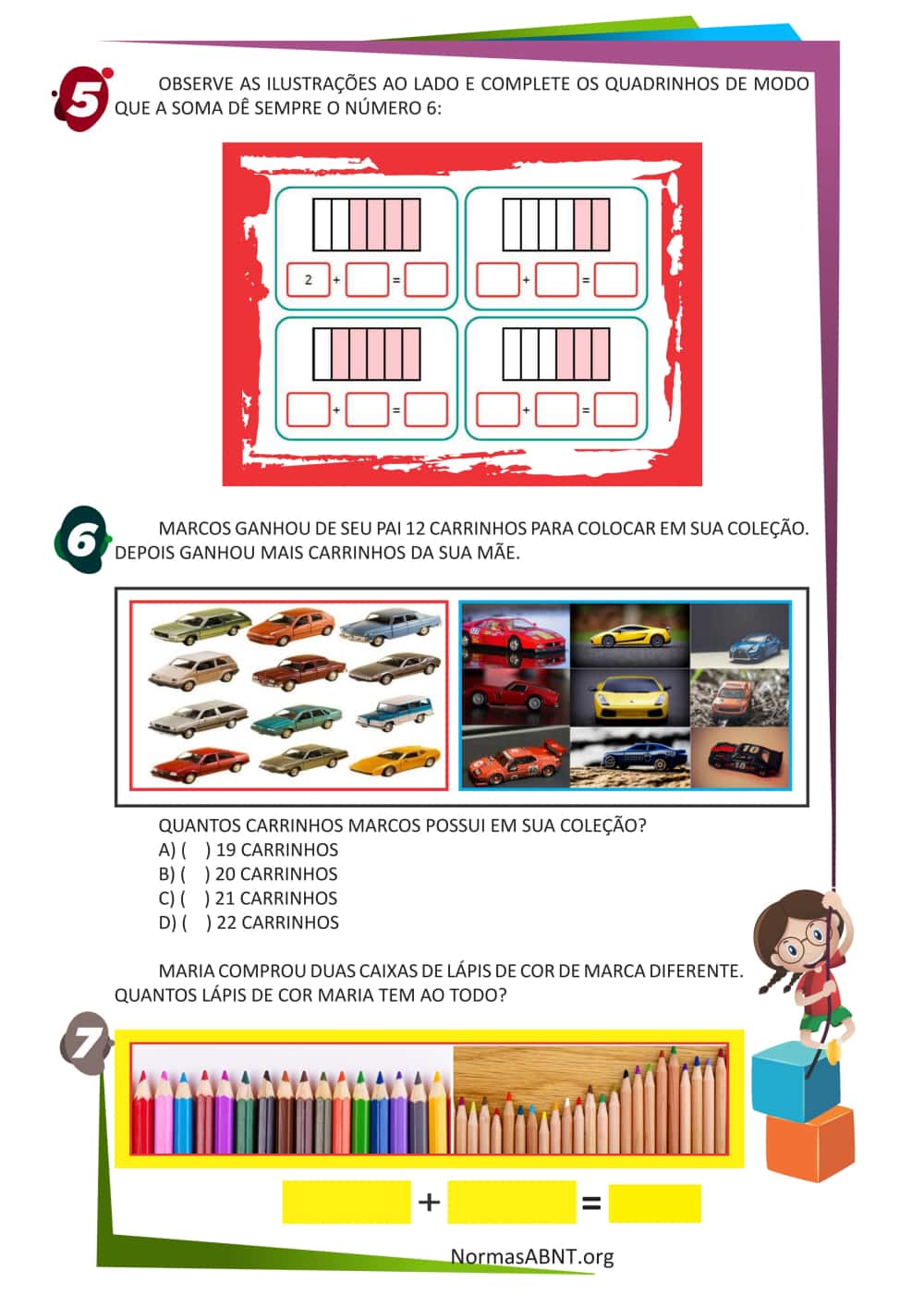 atividades (EF01MA06) Construir fatos básicos da adição - folha 3