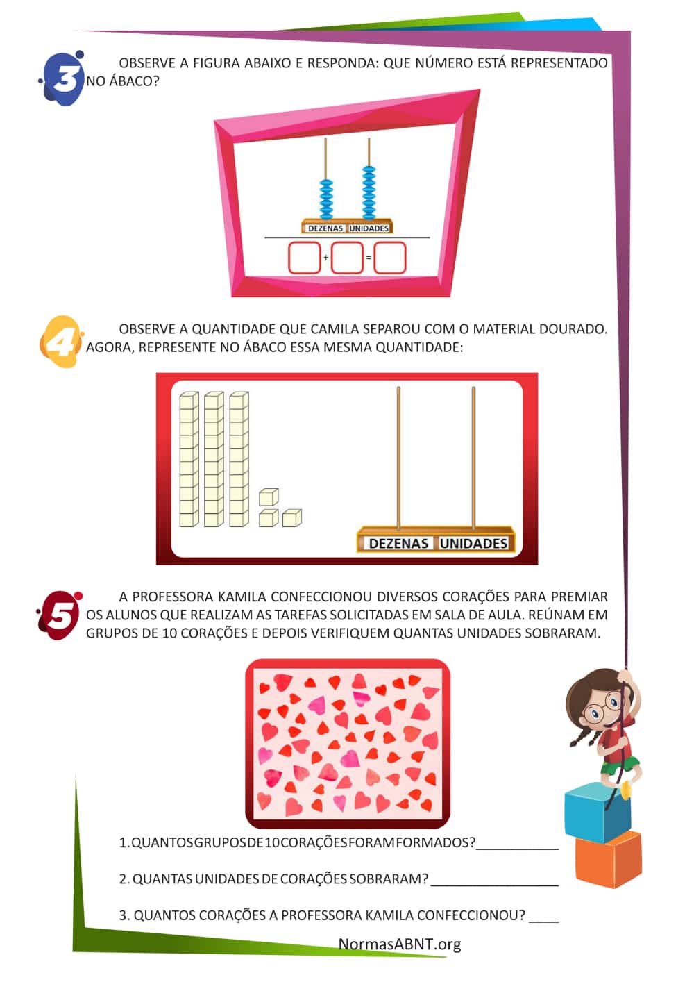 atividades para (EF01MA07) Compor e decompor número de até duas ordens - folha 2