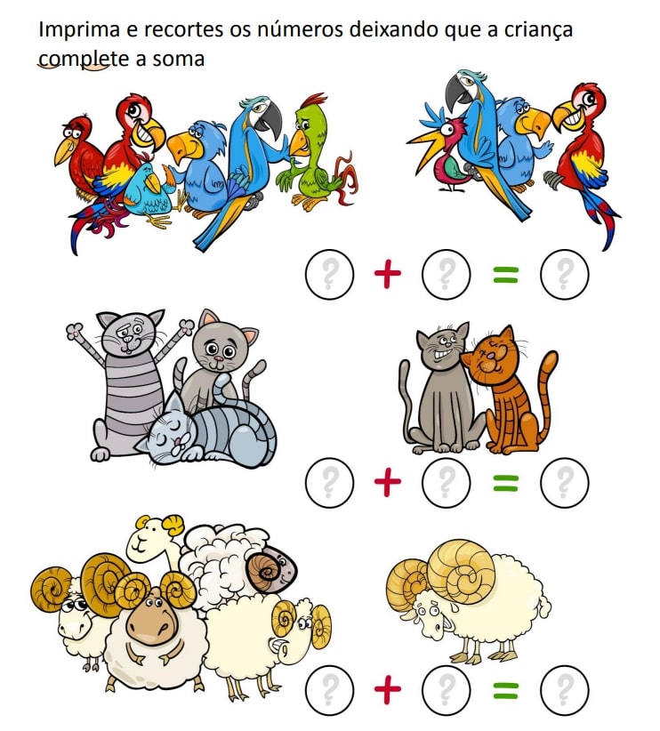 atividade matematica simples, quantidade