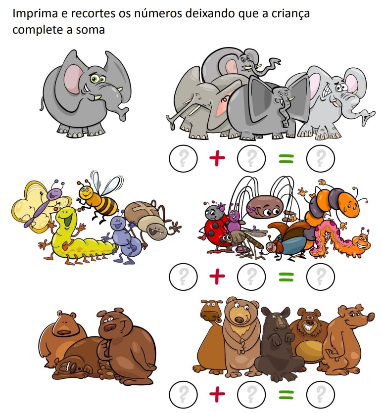 atividade matematica simples, soma