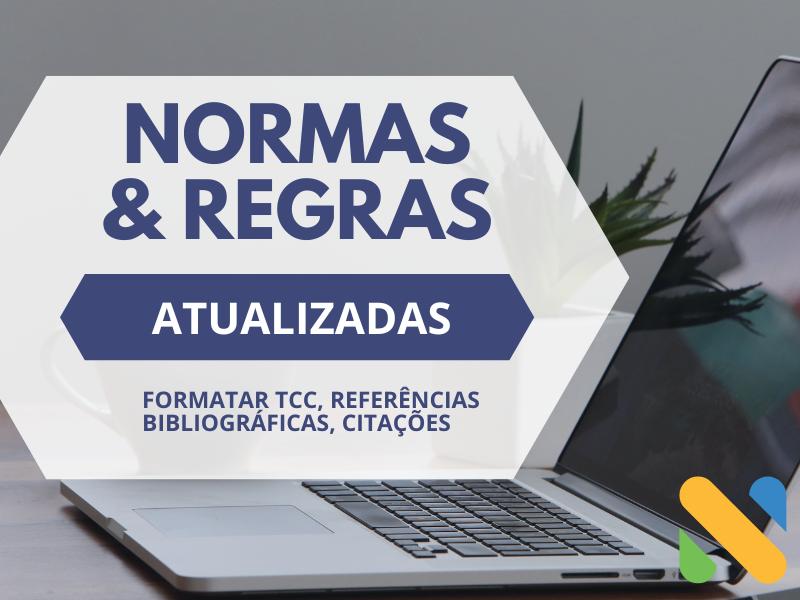 capa dizendo normas e regras abnt para formatar tcc, referências bibliográficas, citações