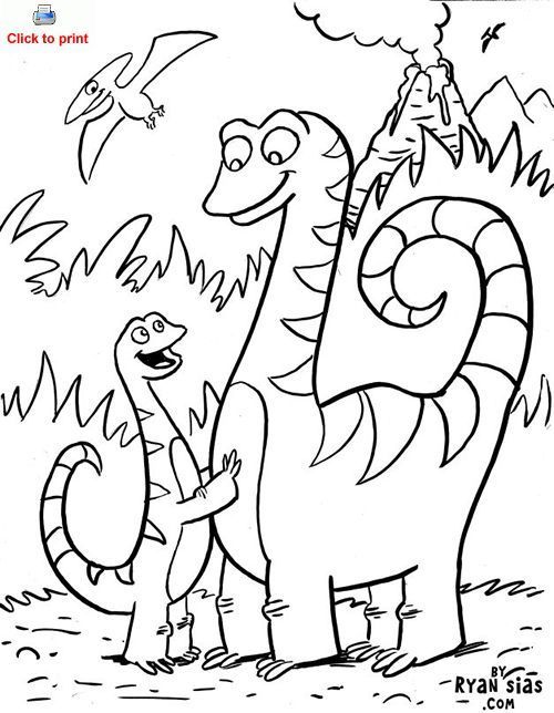 49 desenhos de dinossauros fofos para colorir e desenhar