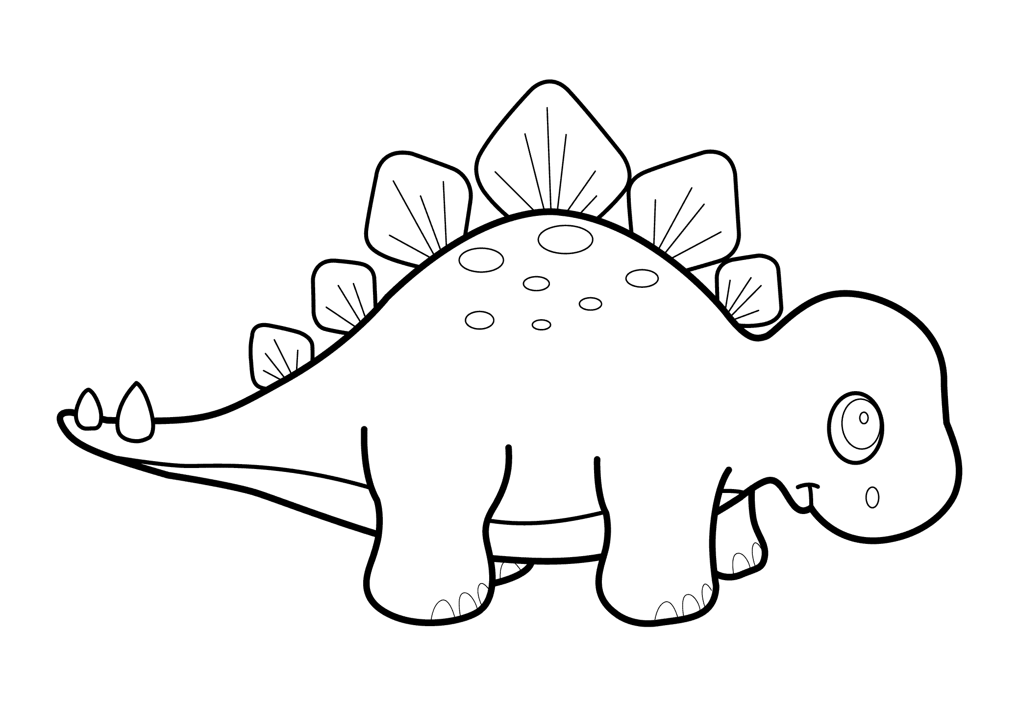 Desenho para colorir de dinossauro fofo · Creative Fabrica