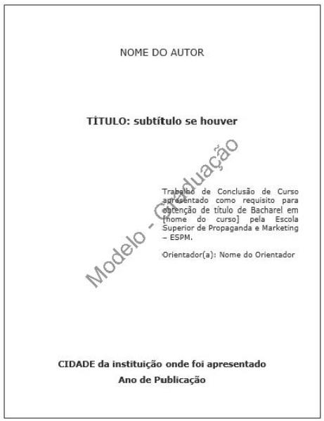 Folha de rosto ABNT modelo