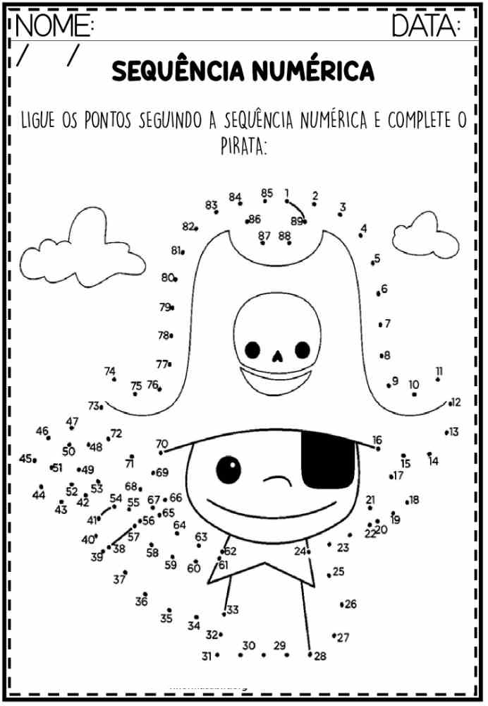 ligue pontos seguindo a sequência numérica